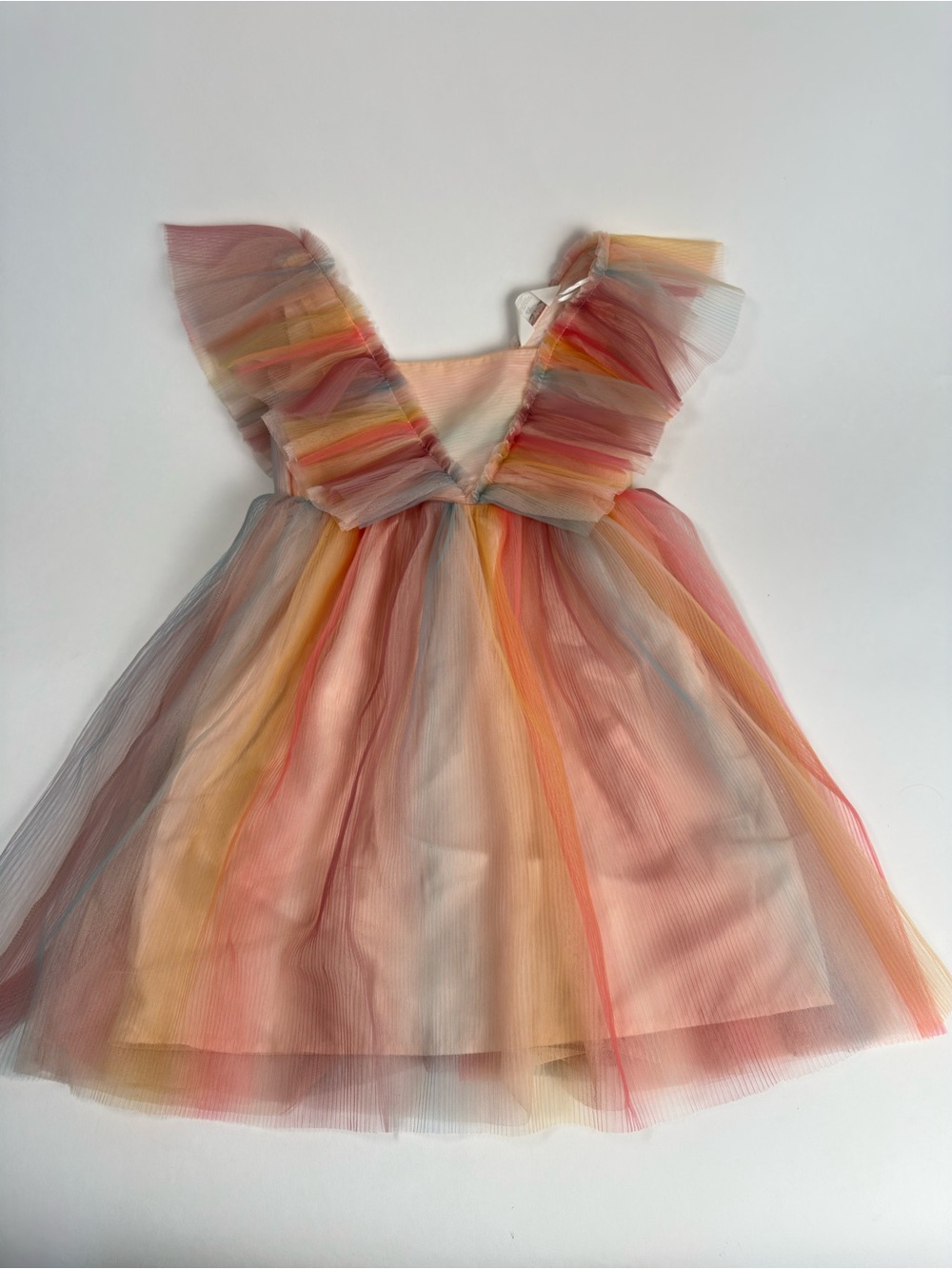H&M Pastel Rainbow Tulle Dress - Pink, Peach, Yellow, Blue